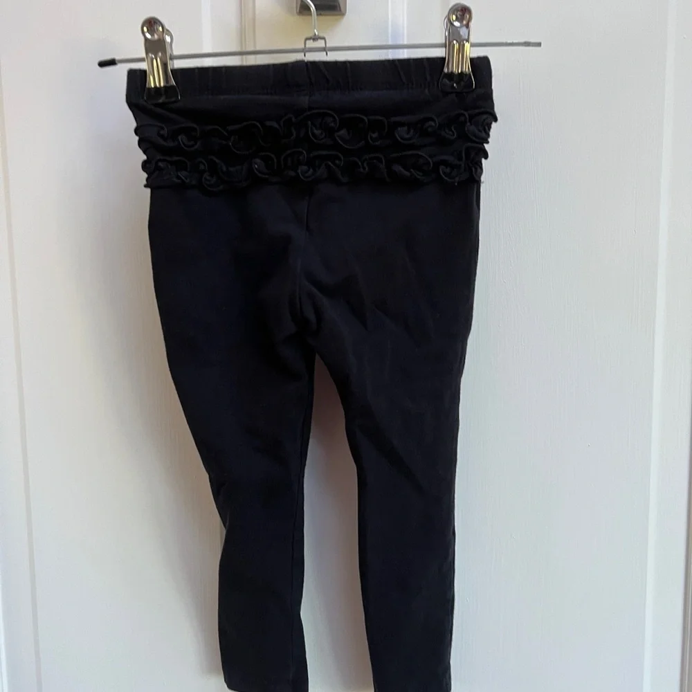 Okie Dokie 24M Black Stretchy Ruffle Back Girls Leggings Pants